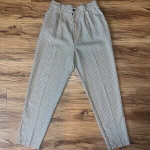 Vintage 35th & 10th Houndstooth Print Brown Black Cream High Rise Dress Pants 9
